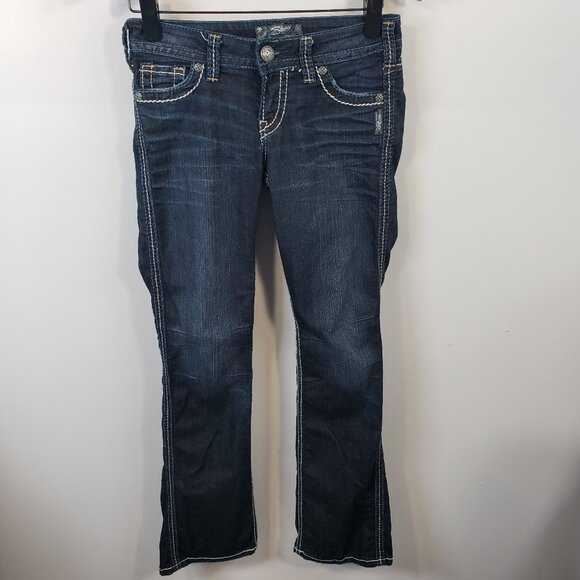 Silver Jeans Womens 26 x 31 Blue Stretch Denim Frances 18" Bootcut Low Rise/A251 - Picture 1 of 9